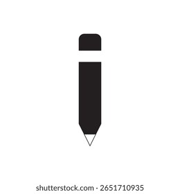  basic pencil silhouette. Simple pencil icon, ideal for notes, writing, or schoolwork.