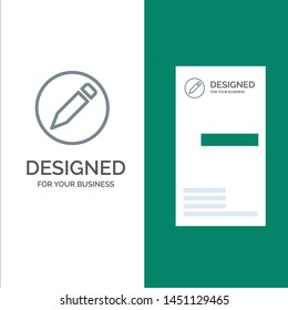 Basic, Pencil, Text Grey Logo Design and Business Card Template