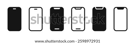 Basic phone shapes. Smartphone icons for devices