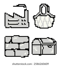 Basic Pixel Icons Halftone Lifestyle