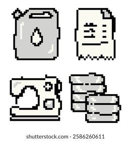 Basic Pixel Icons Halftone Lifestyle