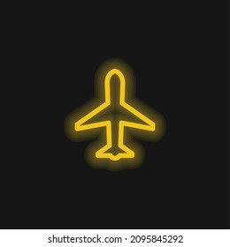 Icono de neón brillante amarillo plano básico