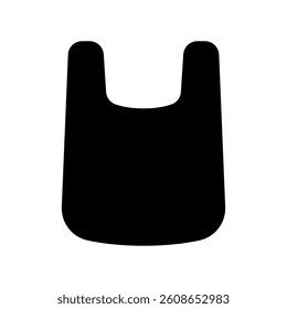 Basic plastic T shirt style carrier bag icon silhouette
