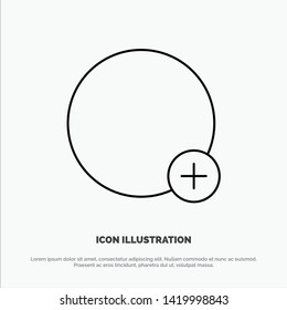 Basic, Plus, Sign, Ui Line Icon Vector