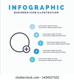 Basic, Plus, Sign, Ui Line icon with 5 steps presentation infographics Background