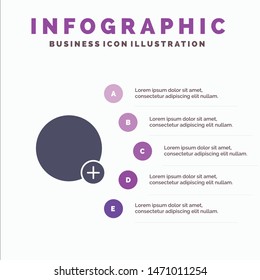 Basic, Plus, Sign, Ui Solid Icon Infographics 5 Steps Presentation Background. Vector Icon Template background