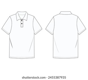 Basis Poloshirt Flat Sketch Vektorgrafik File