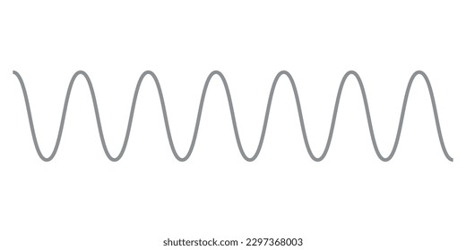 The basic properties of waves. Parts of wave diagram. Direction of wave motion. Crest, trough, amplitude, height and length of wave. Vector illustration isolated on white background.