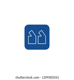 basic quote mark in rounded square, Vector illustration isolated on white .
