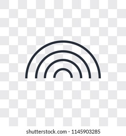 Basic rainbow vector icon isolated on transparent background, Basic rainbow logo concept