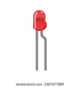 Basic Red LED (Light Emitting Diode) 3mm Vector Illustration - A simple and accurate vector graphic representing a basic red LED