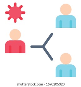 Basic reproduction number vector illustration, flat design icon
