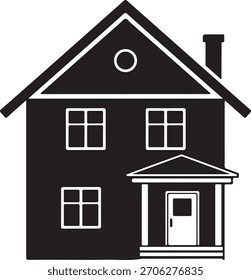Basic residential home illustration for web design