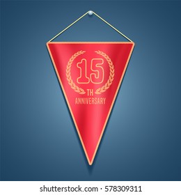 Basic RGB15 years anniversary vector icon,  logo. Graphic design element for decoration for 15th anniversary card
