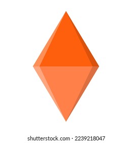 Basic rhombus geometric shape for children vector illustration. Cartoon drawing of figure or form for preschool kids on isolated white background. Education, geometry concept