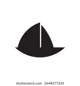 basic sailboat icon. simple vector of a boat sail symbol of travel, trade, or maritime.