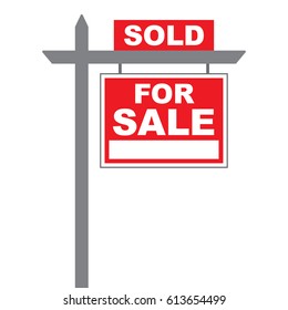 Basic For Sale Sign With Sold Above In Vector Format.