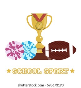 Basic school sport elements pile.