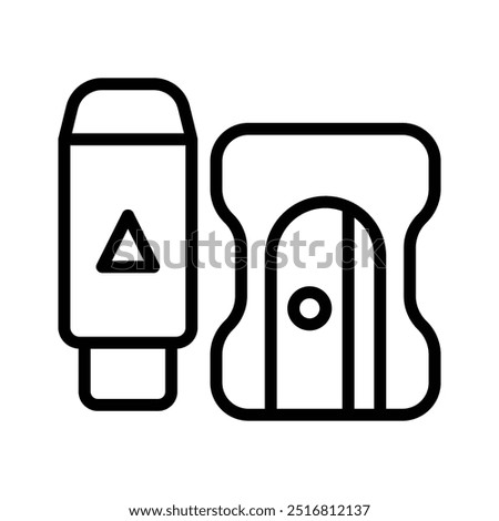 Basic school stationery, ready to use vector icon