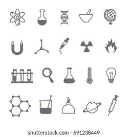 Science Laboratory Outline Icon Set Scientific Stock Vector (Royalty ...