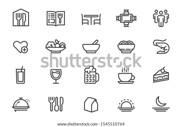 Basic Set Restaurant Management Icons Food Stock Vector (Royalty Free ...