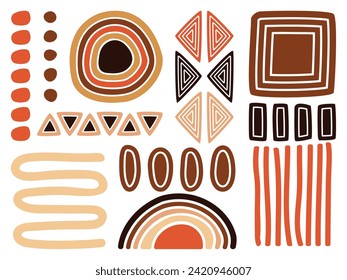 basic shape colored hand drawing