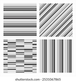 Grundform für Design-Element, Vektorsatz. Streifen und Wellenmuster für Grafikdesign. Bearbeitbare Schwarz-Weiß-Grafik.