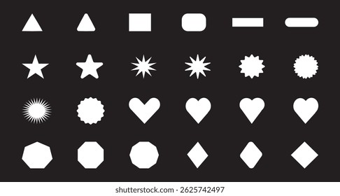 Basic shape elements with sharp and rounded edges . geometric shapes kids. Geometric Icons Design Elements Collection