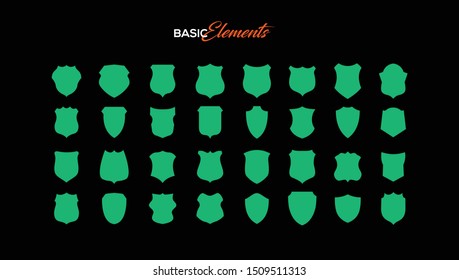 Basic shape elements of shield emblems.
