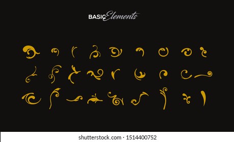 Basic shape elements of simple floral and organic shapes.
