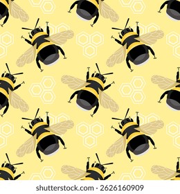 Basic shape geometry of honey bee seamless vector illustration design.