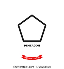 basic shape icon in trendy flat style, pentagon shape vector icon 