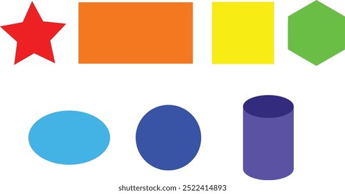 basic shape with rainbow colour