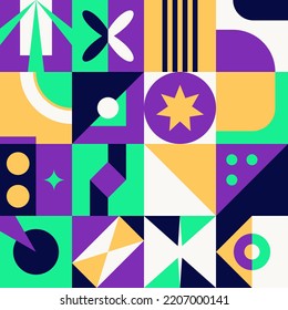 Basic shapes in bauhaus geometric style for different simple art design