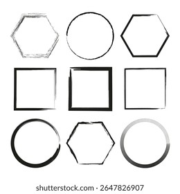 Basic shapes collection. Geometric forms set. Simple figure elements. Vector illustration design.