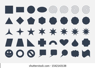 Basic Shapes Design Elements Vectors Set isolated on white background