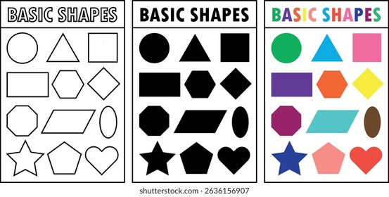 Basic Shapes, Basic Geometric Shapes for Kids.