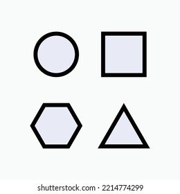 Basic Shapes Icon. Geometric Forms Symbol.