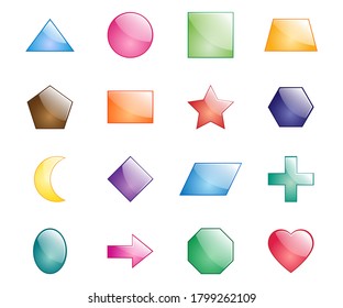 Basic shapes for kids, set of Geometrical shapes, 3D shapes for children, vector illustration shapes, 