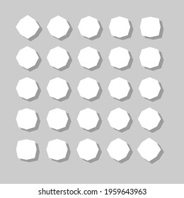 Basic shapes vector set. Geometrical collection. Circle, rectangle, square, hexagon, octagon, rhombus. Flat cartoon illustration. 
