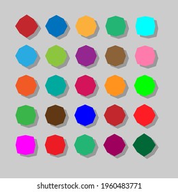 Basic shapes vector set. Geometrical collection. Circle, rectangle, square, hexagon, octagon, rhombus. Flat cartoon illustration. 
