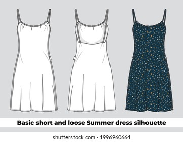 Basic short and loose summer dress silhouette