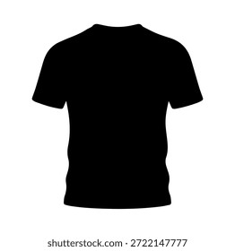 Ilustración vectorial Básica de la silueta de la camiseta del cuello redondo de la manga corta para la maqueta casual de la ropa y la Plantilla de diseño de la industria de la ropa de moda