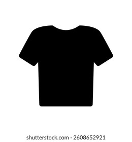 Basic short sleeved T shirt garment icon casual clothing symbol