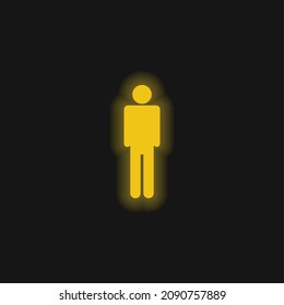 Basic Silhouette gelbes leuchtendes Neonsymbol