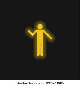 Basic Silhouette yellow glowing neon icon