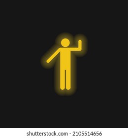 Basic Silhouette yellow glowing neon icon