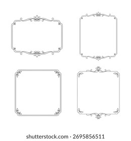 basic simple minimalist classic calligraphic floral decorative frame