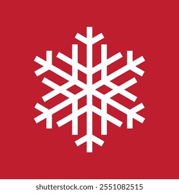 Básico Simples Minimalista Snowflake 16º estilo para o Natal. Vetor de Ícone Editável