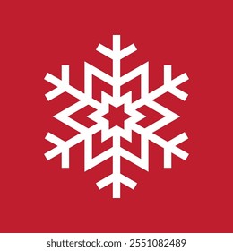 Basic Simple Minimalist Snowflake 19th Style for Christmas. Editable Icon Vector